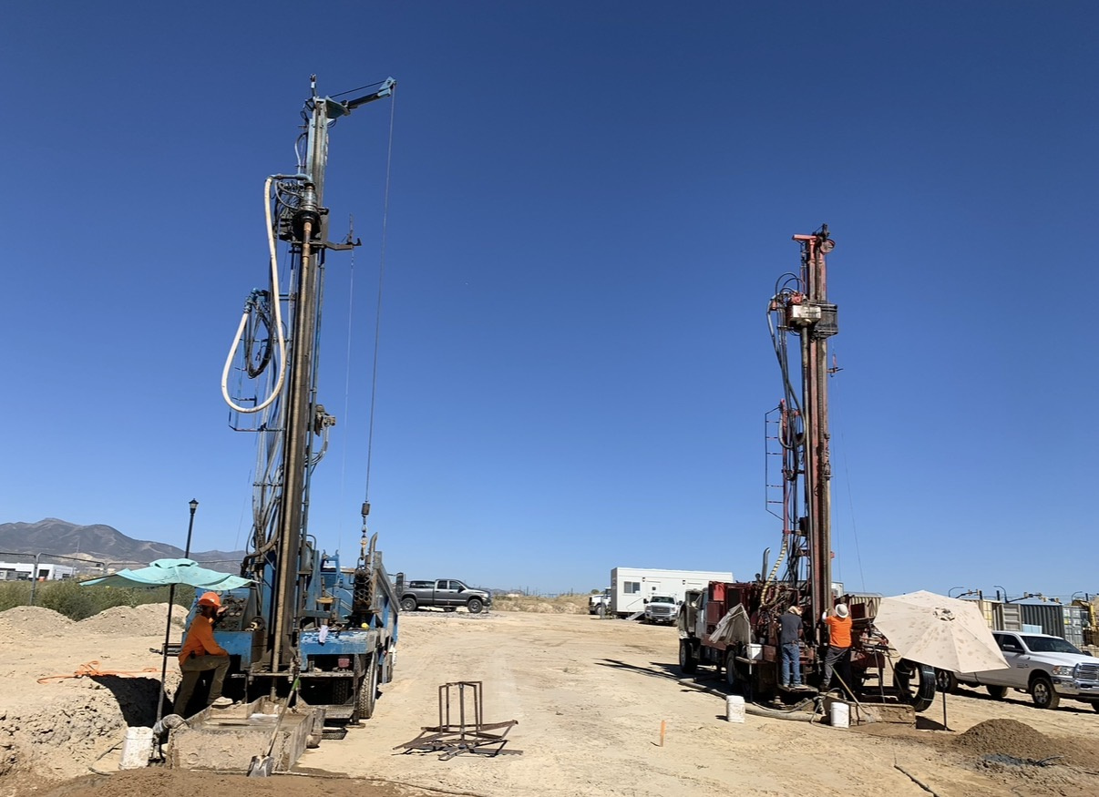 Two geothermal drilling rigs